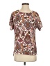DR2 100% Polyester Paisley Brown Short Sleeve Blouse Size S - photo 1