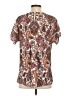 DR2 100% Polyester Paisley Brown Short Sleeve Blouse Size S - photo 2