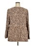 wonderly Animal Print Brown Long Sleeve Blouse Size 3X - photo 2