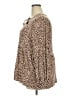wonderly Animal Print Brown Long Sleeve Blouse Size 3X - photo 5