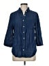 Coolibar 100% Lyocell Blue 3/4 Sleeve Button-Down Shirt Size M - photo 1