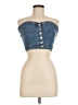 Refuge Blue Sleeveless Button-Down Shirt Size M - photo 1