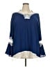 NY Collection 100% Polyester Blue 3/4 Sleeve Blouse Size 3X - photo 1