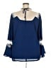 NY Collection 100% Polyester Blue 3/4 Sleeve Blouse Size 3X - photo 2