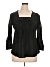 August Silk 100% Linen Black 3/4 Sleeve Top Size XL - photo 1