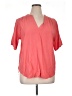 Zenana 100% Rayon Pink Short Sleeve Blouse Size XL - photo 1