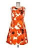 Etcetera Print Orange Cocktail Dress Size 6 - photo 1