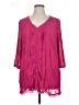 Krazy Kat 100% Polyester Pink 3/4 Sleeve Blouse Size XL - photo 1