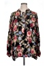 Seven7 100% Rayon Floral Black Long Sleeve Blouse Size 1X - photo 1