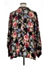 Seven7 100% Rayon Floral Black Long Sleeve Blouse Size 1X - photo 2