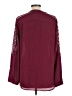 Express Solid Burgundy Long Sleeve Blouse Size L - photo 2