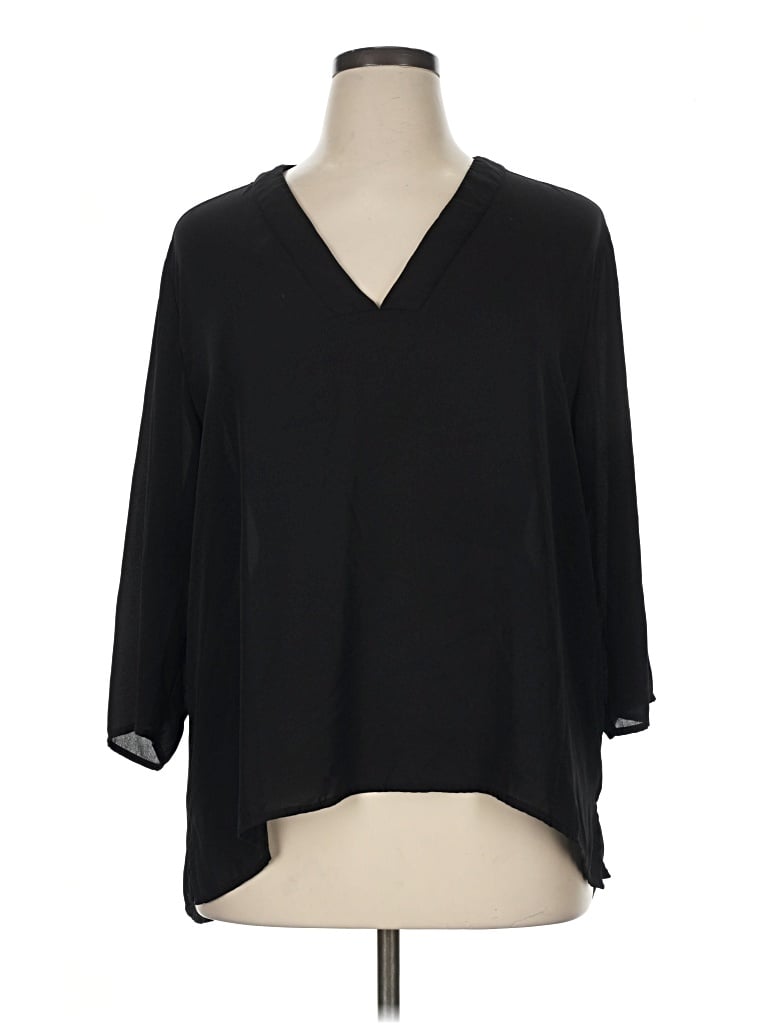 Pre-owned Express Outlet 3/4 Sleeve Blouse In Black