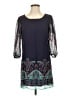 Sequin Hearts Paisley Blue Casual Dress Size S - photo 1