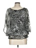 New Directions 100% Polyester Silver 3/4 Sleeve Blouse Size L - photo 1
