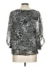 New Directions 100% Polyester Silver 3/4 Sleeve Blouse Size L - photo 2