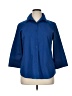 Foxcroft 100% Cotton Blue 3/4 Sleeve Button-Down Shirt Size 14 - photo 1