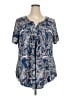 Halife Paisley Blue Short Sleeve Blouse Size XXXL - photo 1