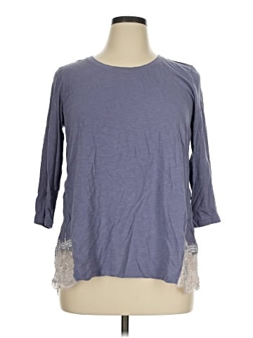LOGO by Lori Goldstein 3/4 Sleeve Top (view 1)