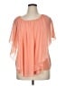 Cato 100% Polyester Orange Short Sleeve Blouse Size XL (estimated) - photo 1