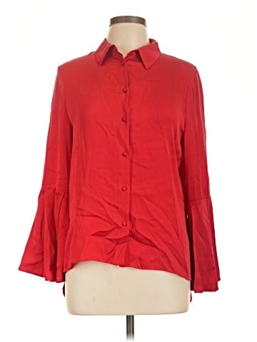 Alice + Olivia Long Sleeve Silk Top (view 1)