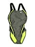 Speedo Chevron-herringbone Gray One Piece Swimsuit Size 6 - photo 1