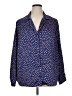 ASOS 100% Polyester Polka Dots Blue Long Sleeve Blouse Size 16 - photo 1