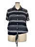 Alfred Dunner Blue Short Sleeve Button-Down Shirt Size 18 - photo 1