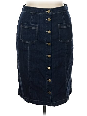 LOGO by Lori Goldstein Denim Skirt (view 1)