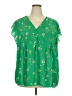 Carolina Belle 100% Polyester Green Short Sleeve Blouse Size 3X - photo 1