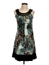 Volume One Animal Print Teal Cocktail Dress Size XS (estimated) - photo 1
