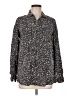 Express 100% Lyocell Print Black Long Sleeve Button-Down Shirt Size M - photo 1