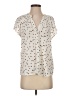 Aqua 100% Rayon Polka Dots Ivory Short Sleeve Blouse Size XS - photo 1