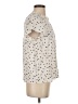 Aqua 100% Rayon Polka Dots Ivory Short Sleeve Blouse Size XS - photo 4