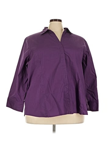 Riders by Lee 3/4 Sleeve Button-Down Shirt (view 1)