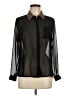 Pinky 100% Polyester Metallic Black Long Sleeve Blouse Size M - photo 1