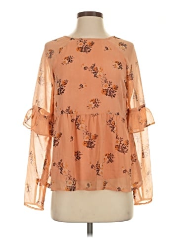 Pieces 3/4 Sleeve Blouse (view 1)
