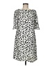 Chaps 100% Polyester Print Ivory Casual Dress Size 8 - photo 1