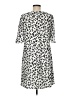 Chaps 100% Polyester Print Ivory Casual Dress Size 8 - photo 2
