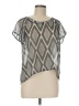 Chloe K 100% Polyester Gray Short Sleeve Blouse Size M - photo 1