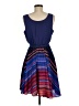 Elle 100% Polyester Color Block Blue Casual Dress Size M - photo 2