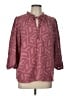Haute Monde 100% Polyester Burgundy 3/4 Sleeve Blouse Size L - photo 1