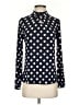 Boden Polka Dots Blue Long Sleeve Blouse Size 4 - photo 1