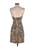 Scala 100% Silk Metallic Silver Gold Cocktail Dress Size 0 - photo 2