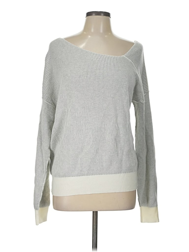 Pre-owned Line & Dot Pullover Sweater In Silver