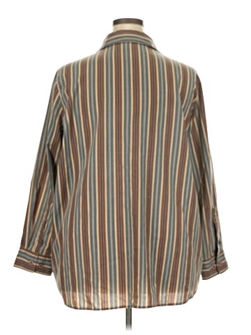 Roaman's 3/4 Sleeve Button-Down Shirt (view 2)