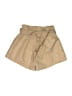 Unbranded 100% Polyester Tweed Tan Khaki Shorts Size 6 - photo 1