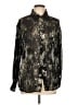 Elan Metallic Black Long Sleeve Button-Down Shirt Size L - photo 1