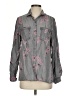 Billy T 100% Lyocell Floral Gray Long Sleeve Blouse Size S - photo 1