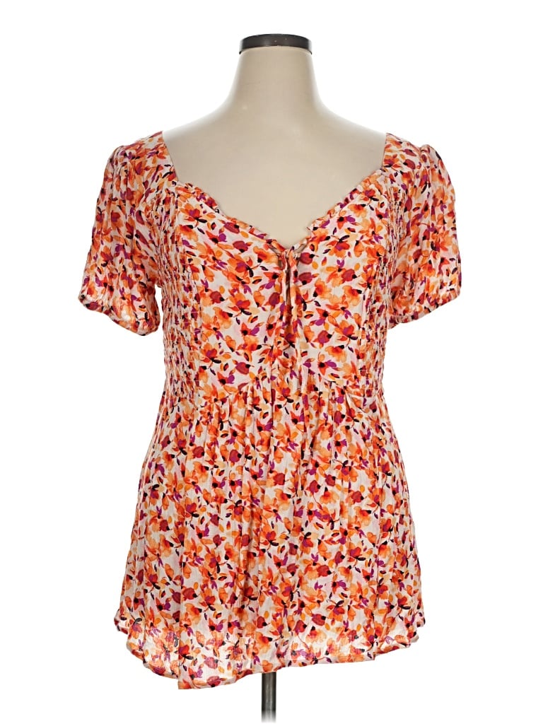 Pre-owned Torrid Short Sleeve Blouse In Orange