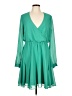 Bebe Solid Green Casual Dress Size L - photo 1